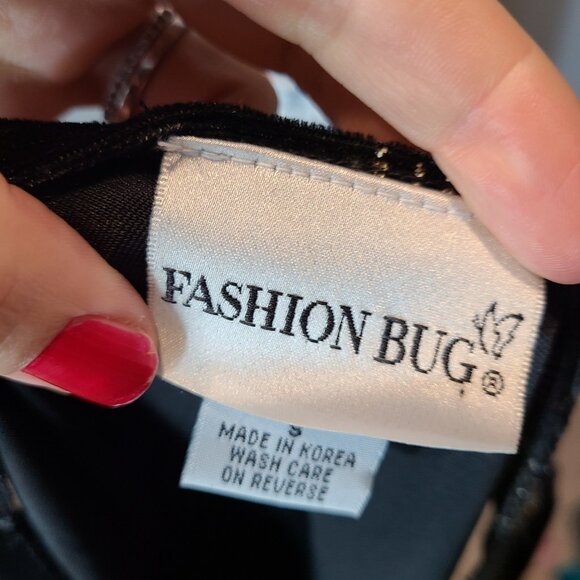 Vintage Fashion Bug Black Velvet Gold Gilded Glitter Top Art Deco 1920s Y2K - Picture 8 of 10